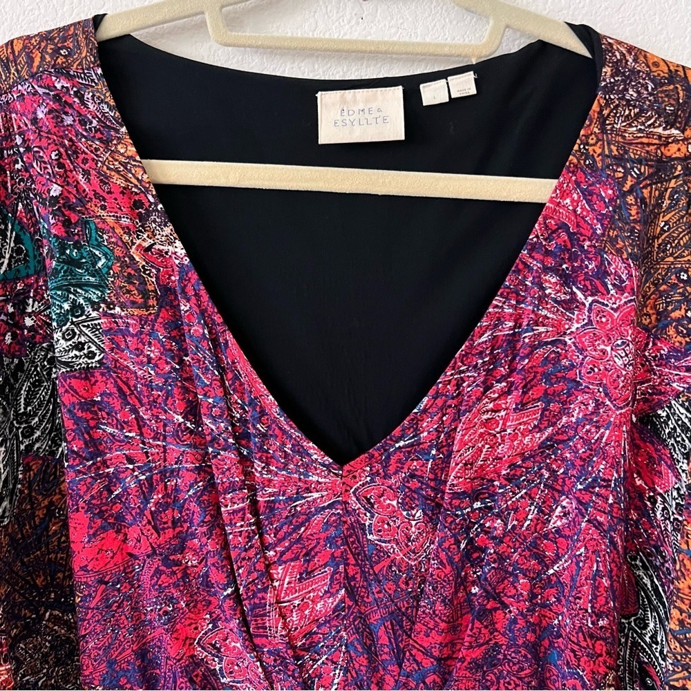 Anthropologie Edme & Esyllte Chromatique Abstract Shift Dress Boho Large - Picture 8 of 16